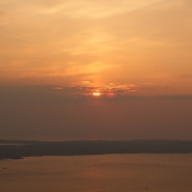 Die Sonne über der Insel Pag